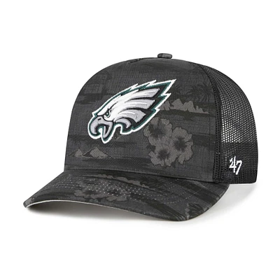 Men's '47 Black Philadelphia Eagles Fiji Trucker Adjustable Hat
