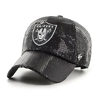 Women's '47  Black Las Vegas Raiders Dazzle Clean Up Adjustable Hat