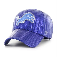 Women's '47  Blue Detroit Lions Dazzle Clean Up Adjustable Hat