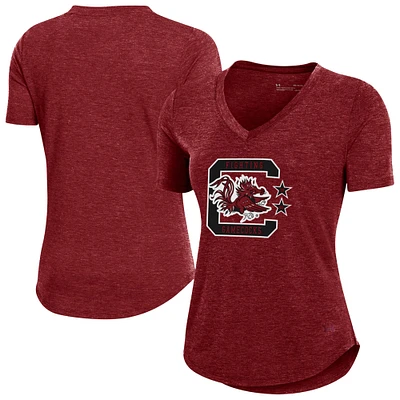 Women's Under Armour Cardinal South Carolina Gamecocks Breezy V-Neck T-Shirt