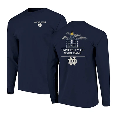 Men's Navy Notre Dame Fighting Irish Comfort Colors Campus Nights Long Sleeve T-Shirt