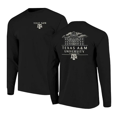 Men's Black Texas A&M Aggies Comfort Colors Campus Nights Long Sleeve T-Shirt