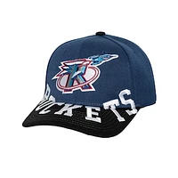 Men's Mitchell & Ness Navy/Black Houston Rockets Underarch Two-Tone Pro Crown Snapback Hat