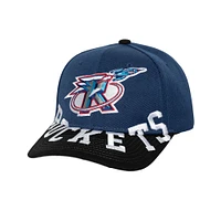 Men's Mitchell & Ness Navy/Black Houston Rockets Underarch Two-Tone Pro Crown Snapback Hat