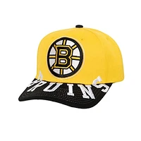 Men's Mitchell & Ness Gold/Black Boston Bruins Underarch Two-Tone Pro Crown Snapback Hat