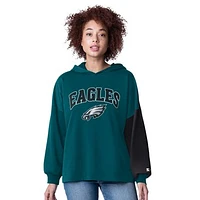 Women's Starter Midnight Green Philadelphia Eagles Power Move Long Sleeve Pullover Hoodie