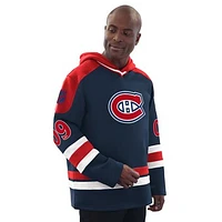 Men's Starter  Navy Montreal Canadiens Sweeper Fashion Jersey Pullover Sweatshirt