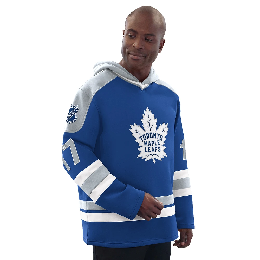 Men's Starter  Blue Toronto Maple Leafs Sweeper Fashion Jersey Pullover Sweatshirt