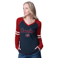 Women's G-III 4Her by Carl Banks  Navy Montreal Canadiens Winner Long Sleeve T-Shirt