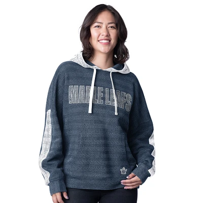 Women's G-III 4Her by Carl Banks  Gray Toronto Maple Leafs Heavy Hitter Herringbone Pullover Hoodie