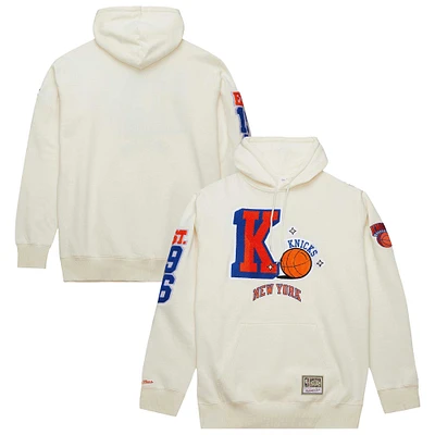 Men's  Cream New York Knicks Sswagger Classic Chenille Pullover Hoodie