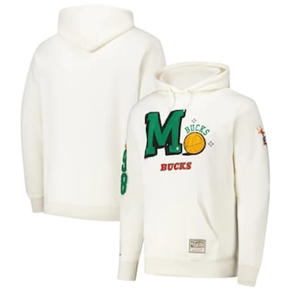 Men's  Cream Milwaukee Bucks Sswagger Classic Chenille Pullover Hoodie