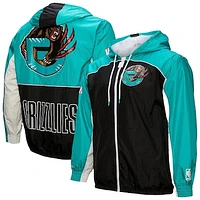 Men's Mitchell & Ness Black Memphis Grizzlies Hardwood Classics Big Shot Premium Full-Zip Windbreaker Jacket