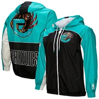 Men's Mitchell & Ness Black Memphis Grizzlies Hardwood Classics Big Shot Premium Full-Zip Windbreaker Jacket