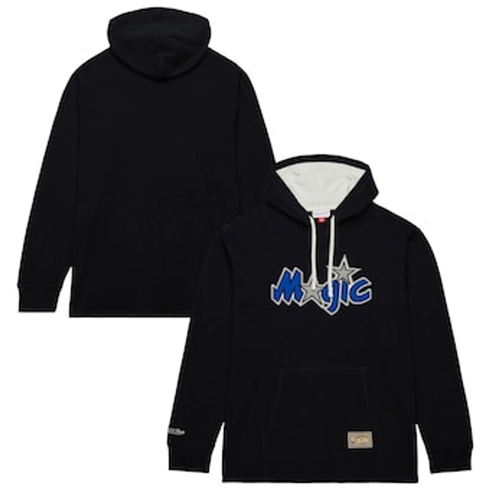 Men's Mitchell & Ness Black Orlando Magic Hardwood Classics Lightweight Thermal Pullover Hoodie