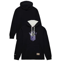 Men's Mitchell & Ness Black Sacramento Kings Hardwood Classics Lightweight Thermal Pullover Hoodie