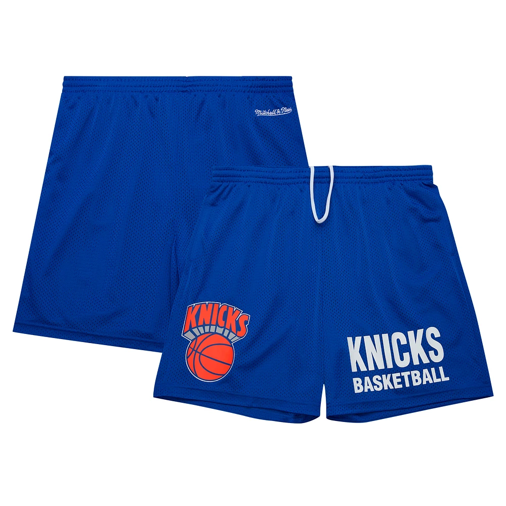 Men's Mitchell & Ness Blue New York Knicks Hardwood Classics Gameday Mesh Shorts