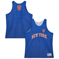 Men's Mitchell & Ness Blue/White New York Knicks Hardwood Classics Reversible Mesh Practice Jersey