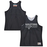 Men's Mitchell & Ness Black/White San Antonio Spurs Hardwood Classics Reversible Mesh Practice Jersey