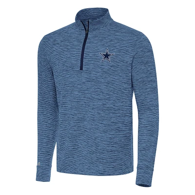 Men's Antigua Heather Navy Dallas Cowboys Cause Quarter-Zip Top