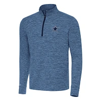 Men's Antigua Heather Navy Dallas Cowboys Cause Quarter-Zip Top