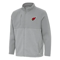 Men's Antigua Gray Arizona Cardinals Daily Fused Full-Zip Jacket