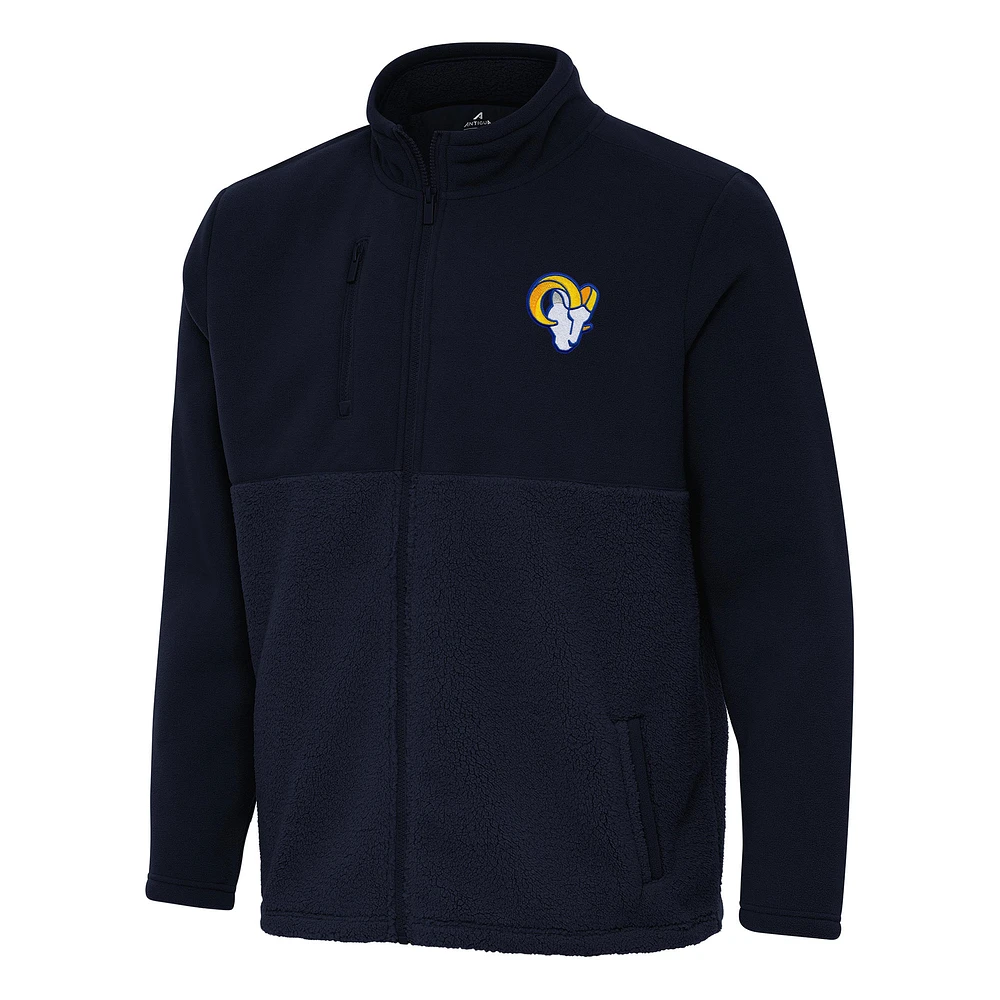 Men's Antigua Navy Los Angeles Rams Daily Fused Full-Zip Jacket