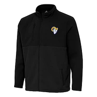 Men's Antigua Black Los Angeles Rams Daily Fused Full-Zip Jacket