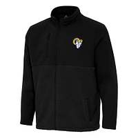 Men's Antigua Black Los Angeles Rams Daily Fused Full-Zip Jacket