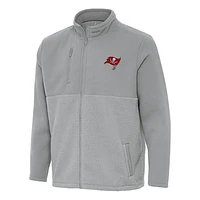 Men's Antigua Gray Tampa Bay Buccaneers Daily Fused Full-Zip Jacket