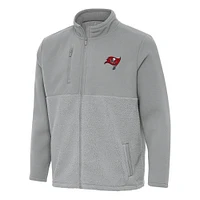 Men's Antigua Gray Tampa Bay Buccaneers Daily Fused Full-Zip Jacket