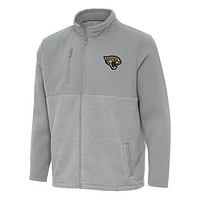 Men's Antigua Gray Jacksonville Jaguars Daily Fused Full-Zip Jacket