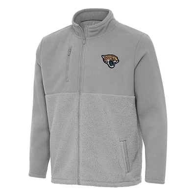 Men's Antigua Gray Jacksonville Jaguars Daily Fused Full-Zip Jacket