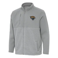 Men's Antigua Gray Jacksonville Jaguars Daily Fused Full-Zip Jacket
