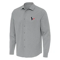 Men's Antigua Houston Texans Exposure Woven Long Sleeve Button-Up Shirt