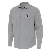 Men's Antigua Houston Texans Exposure Woven Long Sleeve Button-Up Shirt