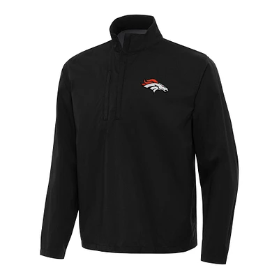 Men's Antigua Denver Broncos Brisk Quarter-Zip Pullover Jacket