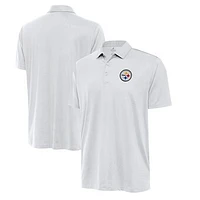 Men's Antigua White Pittsburgh Steelers Eclipse Polo