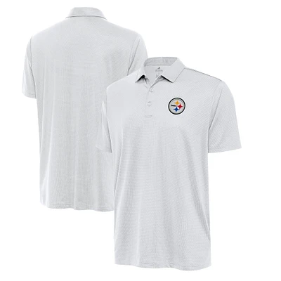 Men's Antigua White Pittsburgh Steelers Eclipse Polo