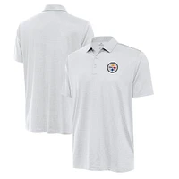Men's Antigua White Pittsburgh Steelers Eclipse Polo