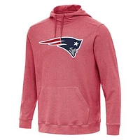Men's Antigua Heather New England Patriots Cloud Pullover Hoodie