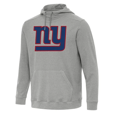 Men's Antigua Heather New York Giants Cloud Pullover Hoodie