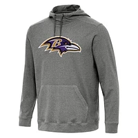 Men's Antigua Heather Baltimore Ravens Cloud Pullover Hoodie