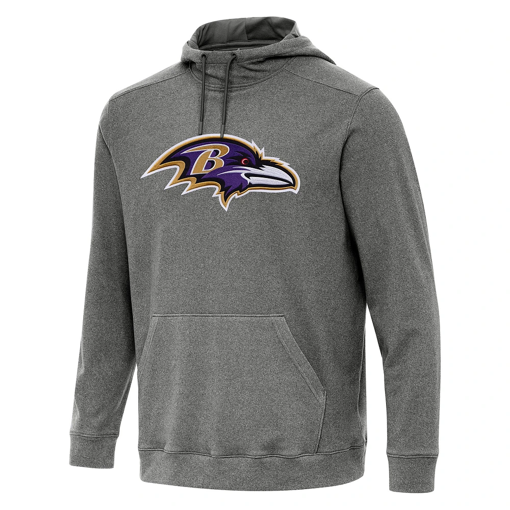 Men's Antigua Heather Baltimore Ravens Cloud Pullover Hoodie