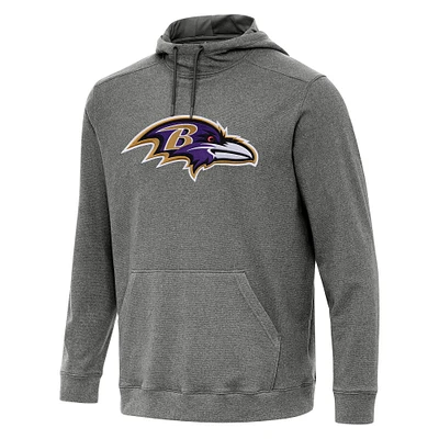 Men's Antigua Heather Baltimore Ravens Cloud Pullover Hoodie