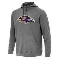 Men's Antigua Heather Baltimore Ravens Cloud Pullover Hoodie