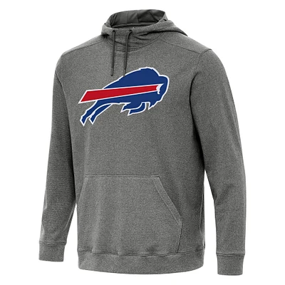 Men's Antigua Heather Black Buffalo Bills Cloud Pullover Hoodie