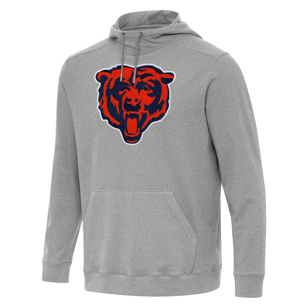 Men's Antigua Heather Gray Chicago Bears Cloud Pullover Hoodie