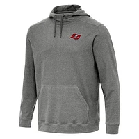 Men's Antigua Heather Black Tampa Bay Buccaneers Cloud Pullover Hoodie
