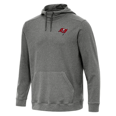 Men's Antigua Heather Black Tampa Bay Buccaneers Cloud Pullover Hoodie